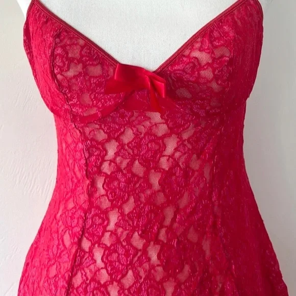 Red Lace Bow Lingerie